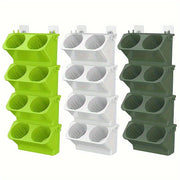 Zamonaviy dekorativ plastik devor osma gullar uchun idish, drenaj teshigi va barcha uy o'simliklari, sukulentlar, gullar va kaktuslar uchun plastinka bilan.