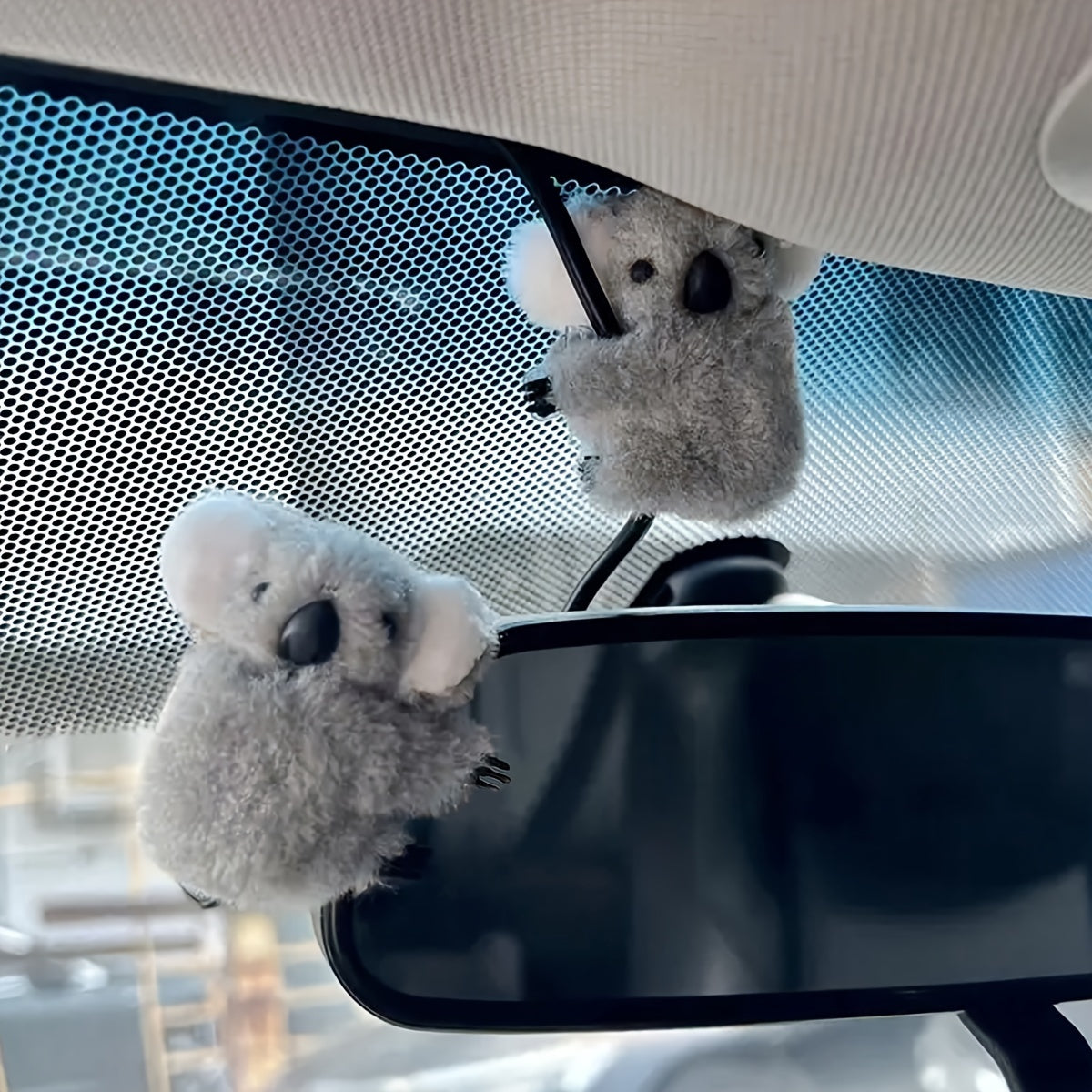 2pcs Cute Koala Car Dashboard Ornaments Durable ABS Interior Accessories