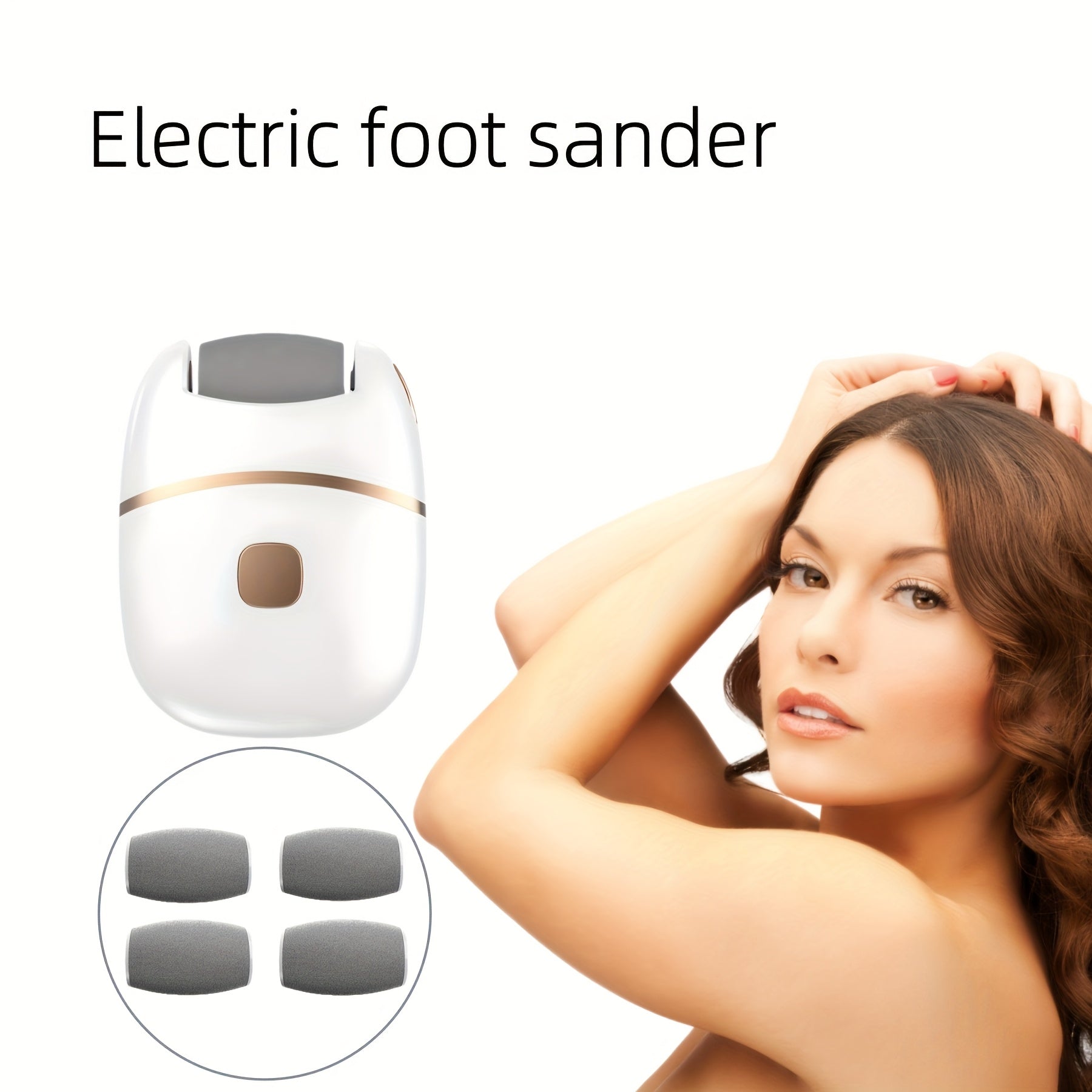 Electric Foot Scrubber with 5 Grinding Heads for Dead Skin Removal and Foot Care