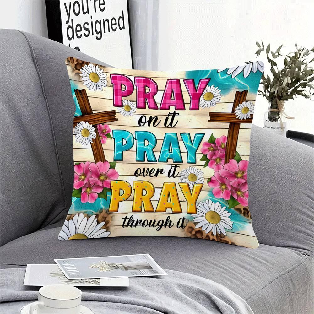 Bible Verse Pillowcase 18x18 Inch Square Home Decor Zipper Closure Pillow Core Not Included