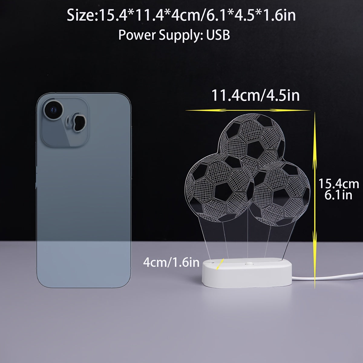 Soccer Ball Night Light USB Powered for Modern Living Room and Bedroom Decor