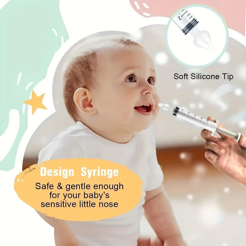 Set of 4 Baby Nasal Aspirators with 10ml Silicone Syringe for Infants 0-3 Years