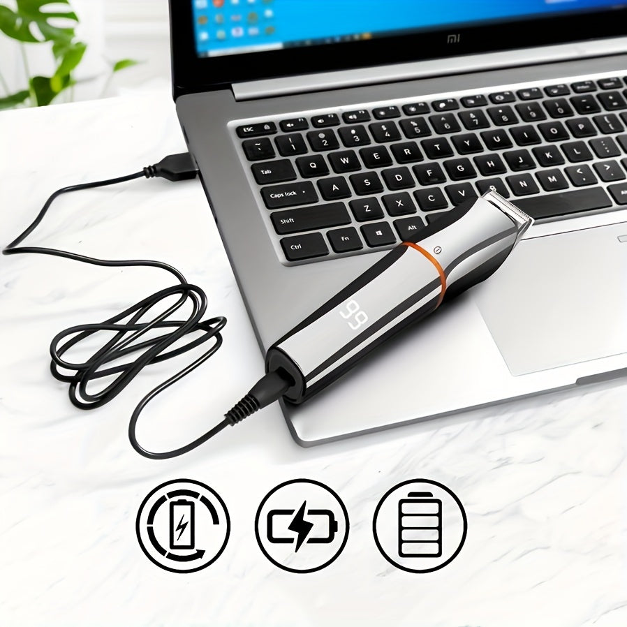 Cordless grooming kit with LED display beard trimmer hair clippers nose ear trimmer electric razor USB rechargeable