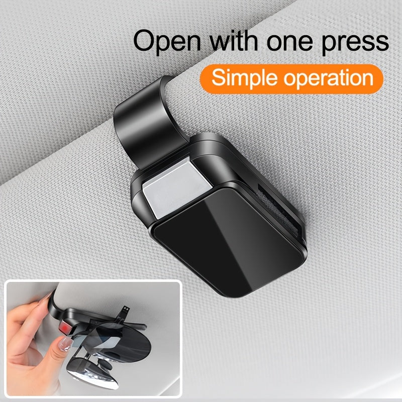 Car Sun Visor Glasses Clip Holder with Card and Ticket Storage Durable ABS Resin