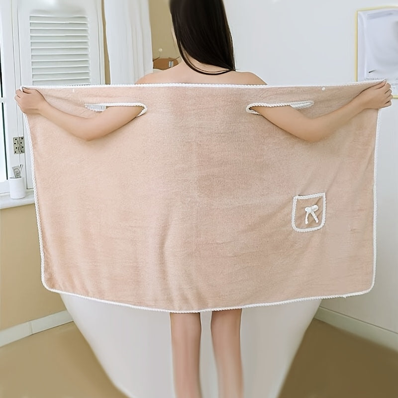 Women's Coral Fleece Wearable Bath Towel Wrap Lightweight Modern Style for Spa Pool Gym Travel Home