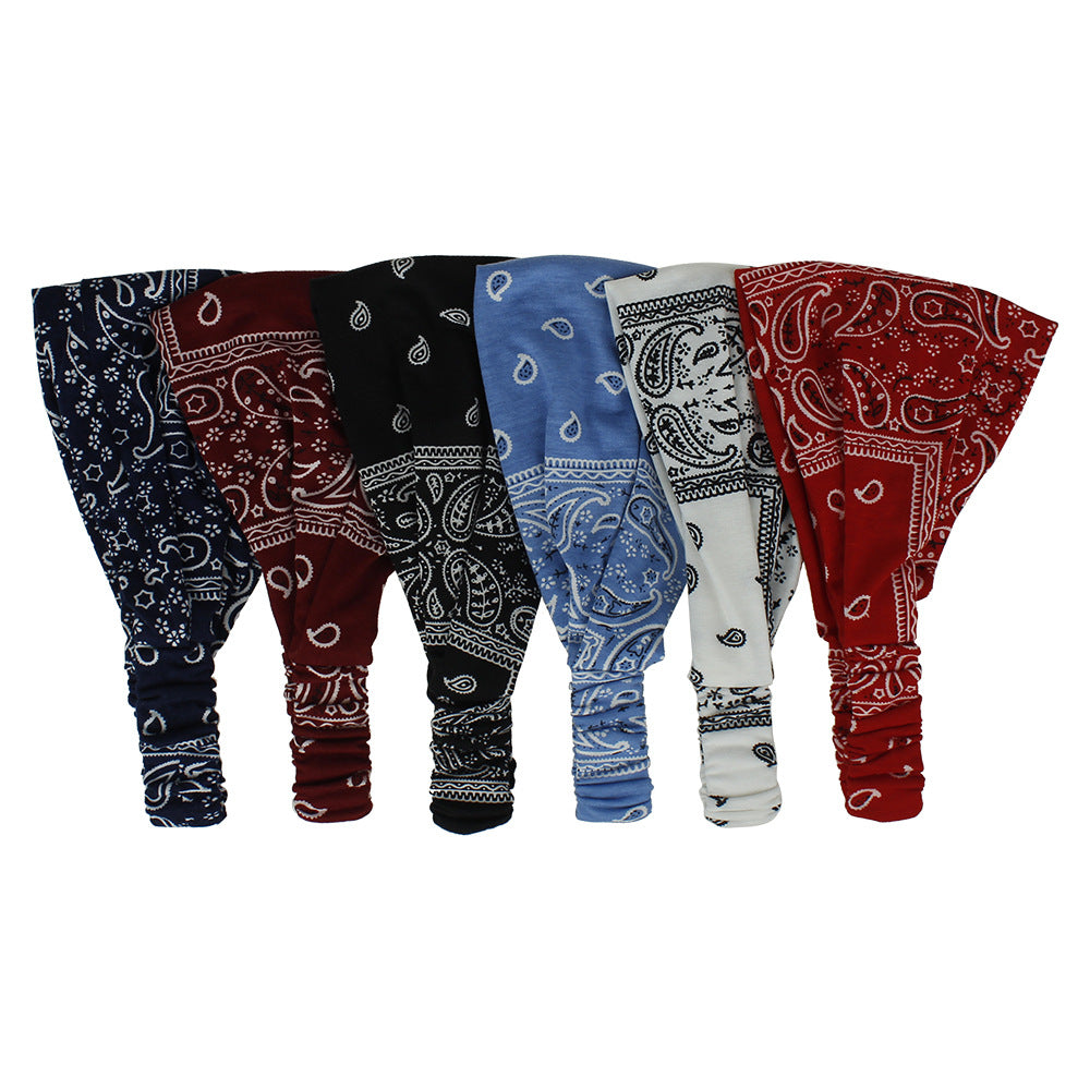 Men's Knit Polyester Headband Elastic Sports Hair Band for Workout and Running