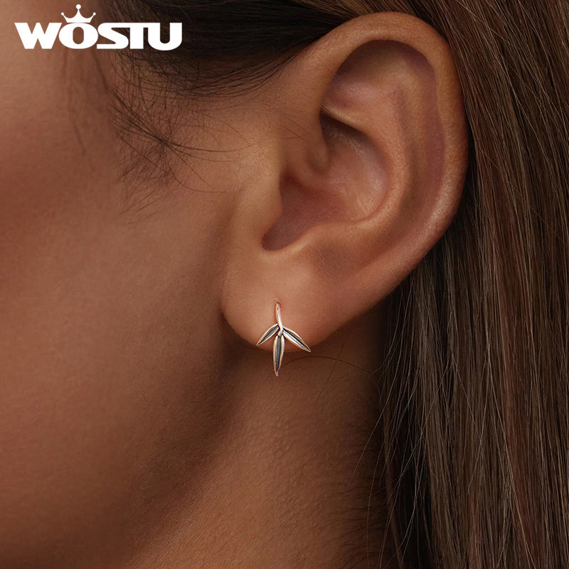 Women’s Bamboo Inspired Drop Earrings Hypoallergenic Sterling Silver Lightweight Casual Jewelry