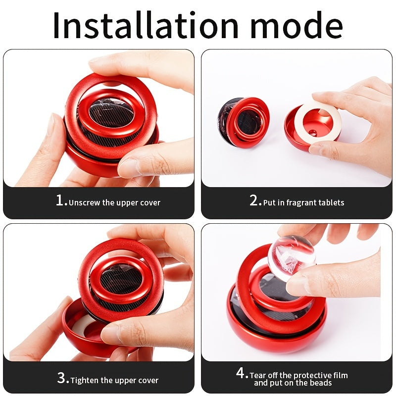 Car Interior Decoration Solar Rotating Loaves Solid Car Fragrance