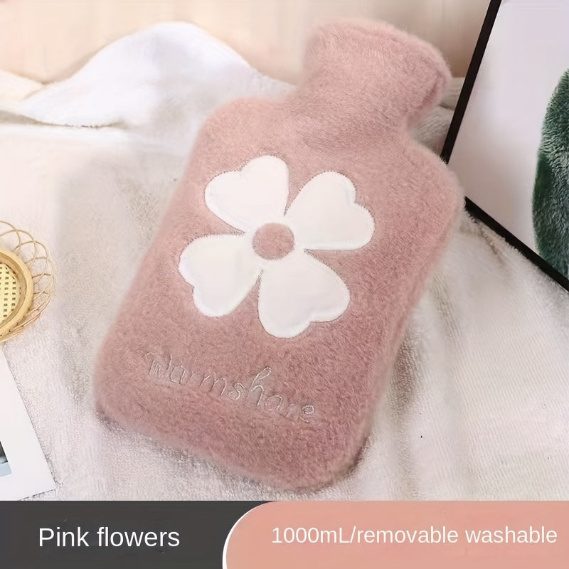 Large Capacity Hot Water Bag 1000ml with Detachable Cover for Cold Hands and Feet