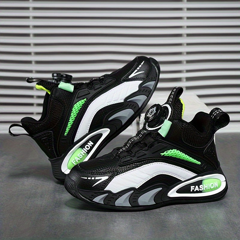 Rangli blokli basketbol poyabzallari, aylanuvchi qistirma, ichki/tashqi mashg'ulotlar uchun nafas oladigan, sirpanmaydigan dizayn.