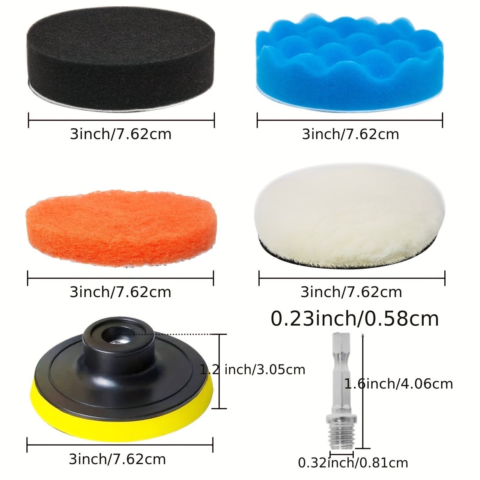 38pcs Car Foam Buffing Polishing Pads Kit Headlight Restoration Sponge Pads