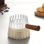 6oz Glass Coffee Cup with Wooden Handle Insulated Reusable for Coffee Tea