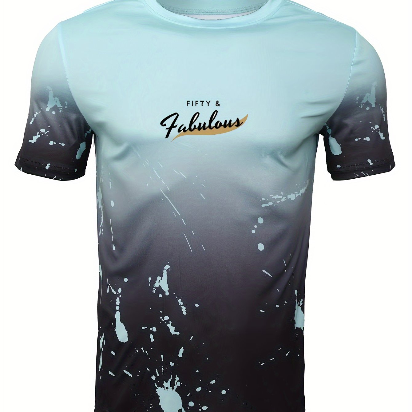 Мужская повседневная футболка с коротким рукавом и принтом букв, с круглым вырезом, из легкого полиэстера для весны, лета и осени