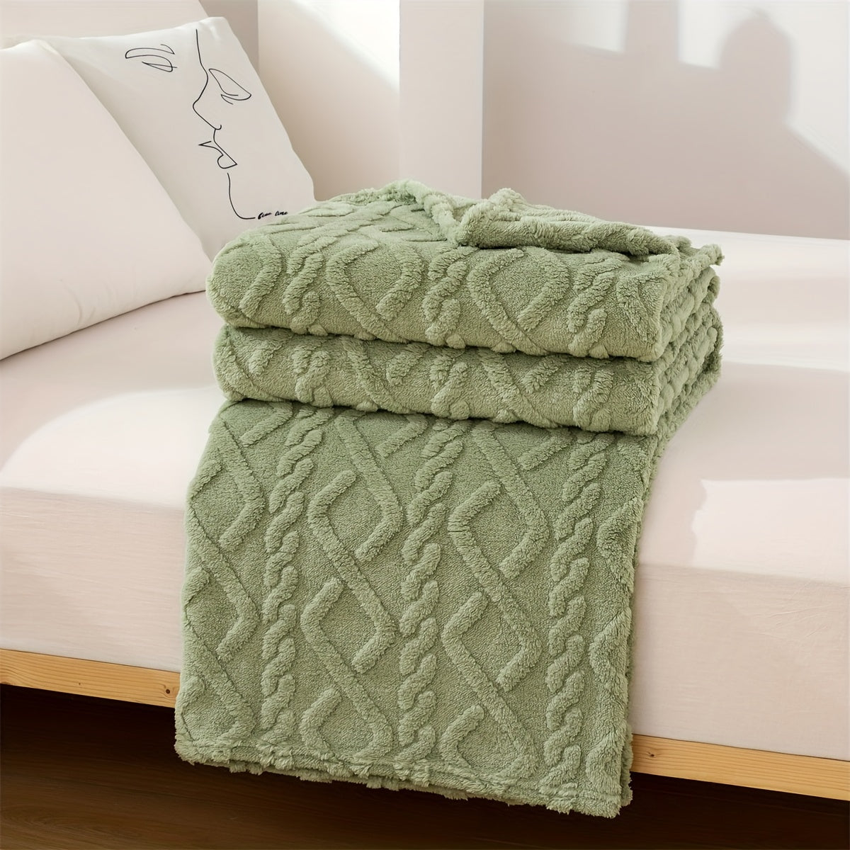 Cozy Embossed Sweater-Style Blanket for Winter and Holiday Occasions
