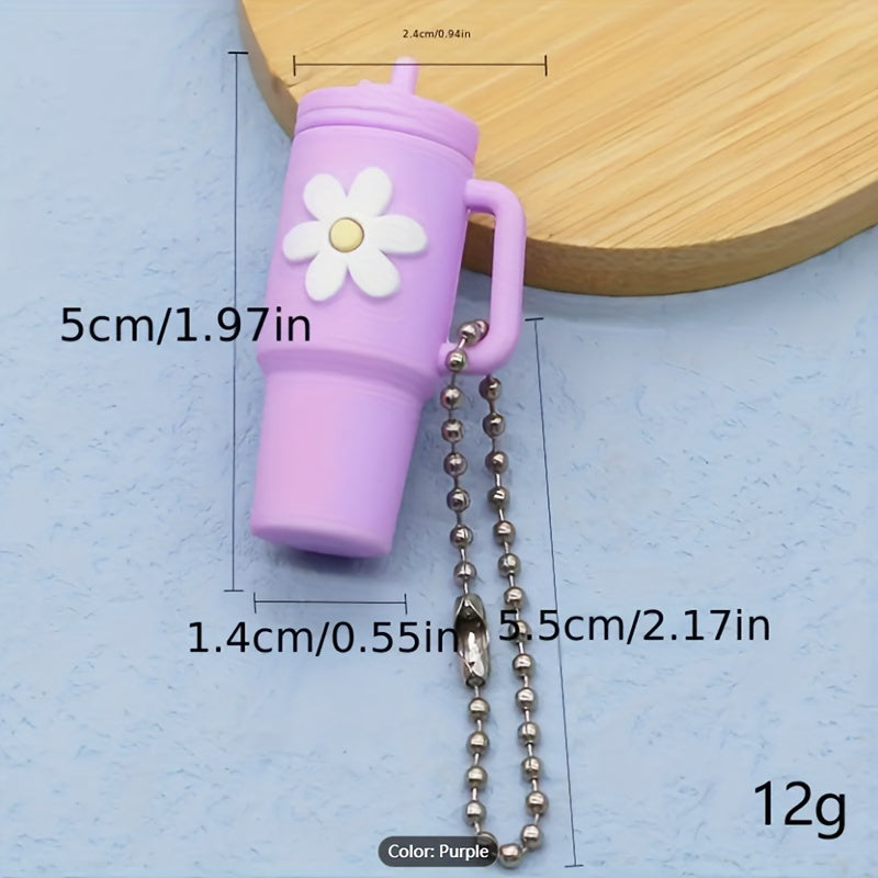 Set of 11 Mini Silicone Flower Keychains in Multiple Colors for Home Decor and Gifts