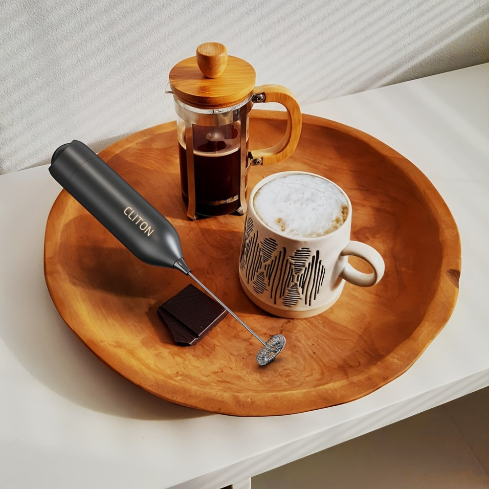 Espumador de leche portátil a batería para café y bebidas con batidor de acero inoxidable