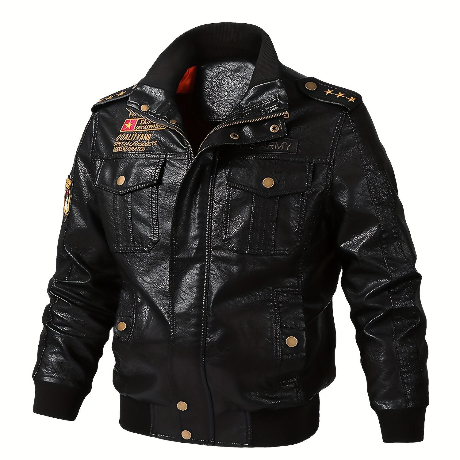 Erkaklar uchun moda jakketi, turli cho'ntaklar, polyester astar va fermuar yopilishi bilan, Air Force One belgisiga ega, turli xil sayohatlar va ochiq havoda faoliyatlar uchun mo'ljallangan.