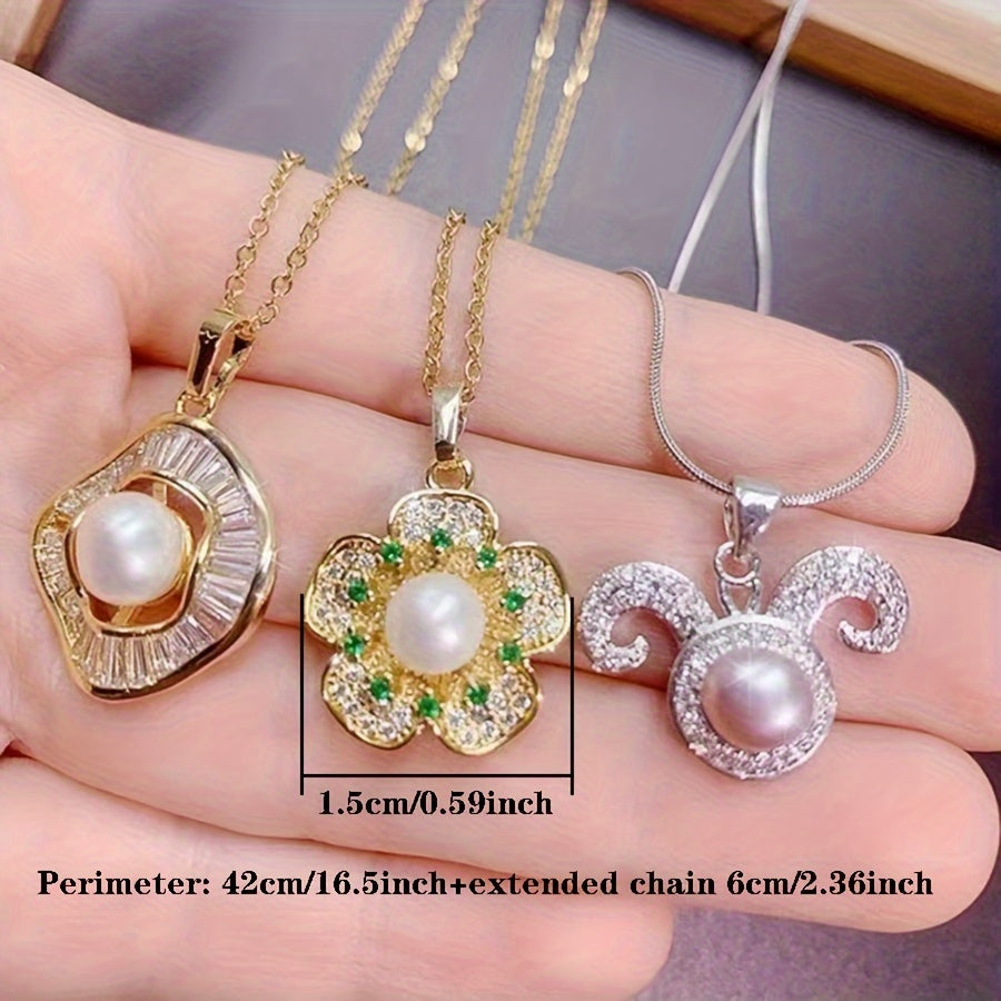 10-Piece Freshwater Pearl Pendant Necklace Set for Women Wedding Jewelry