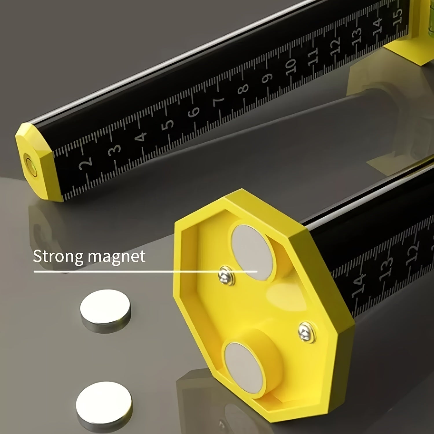 Magnetic Ceiling and Floor Tile Height Ruler Aluminum Alloy Measuring Tool for Accurate Tile Height