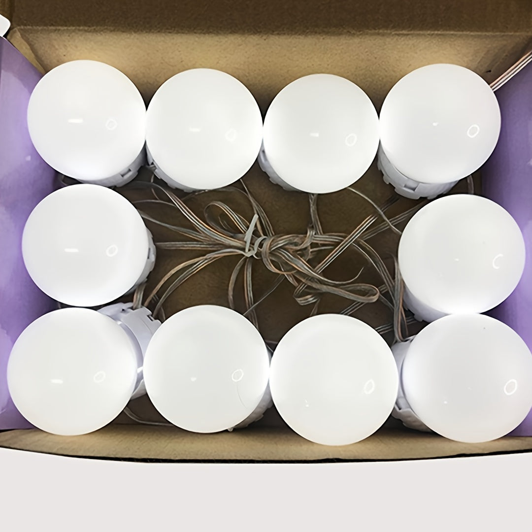 LED Makeup Mirror Lights with Dimmable USB Wall Lamp and Storage Wire