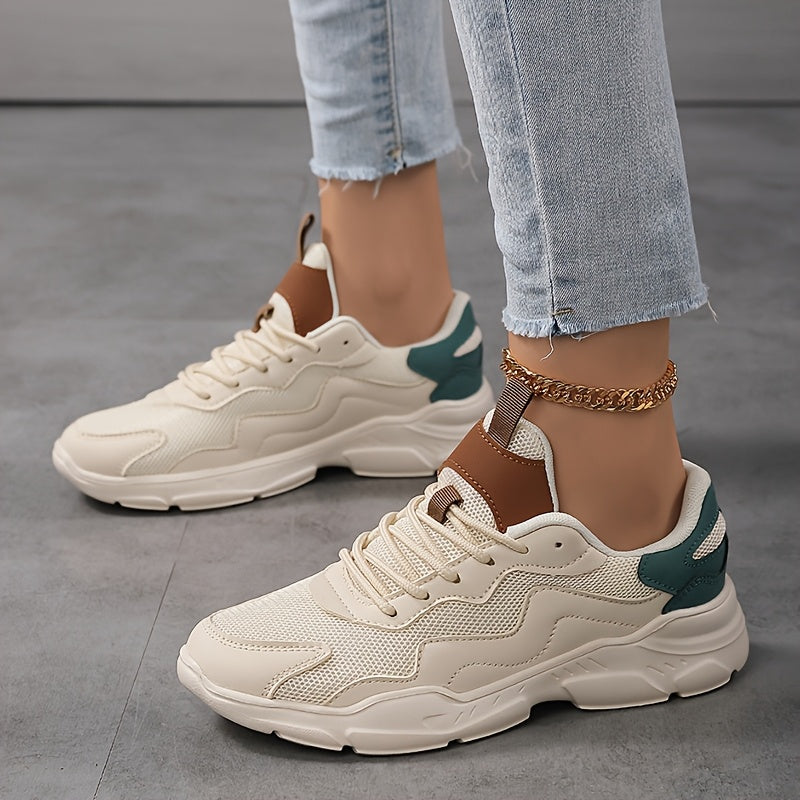 Women's Mesh Sneakers Casual White Low-Top Breathable Shoes