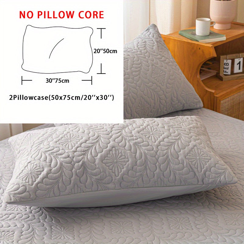 Set of 2 Waterproof Mattress Protector Pillowcases 3D Air Bamboo Breathable Soft
