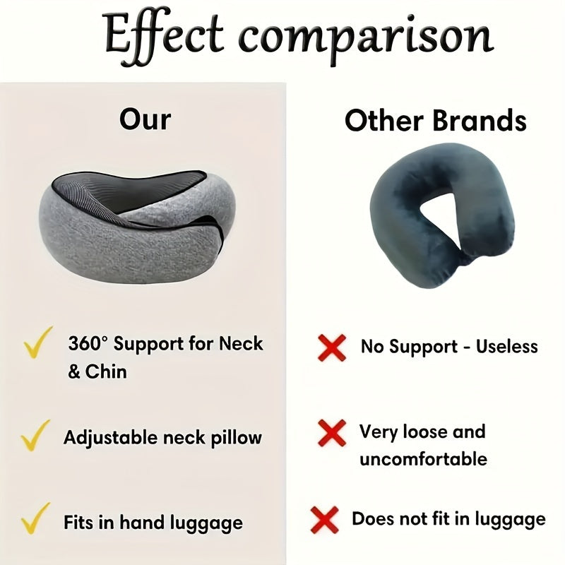 Memory Foam Neck Pillow for Travel Soft Support U-Shaped Cushion for Flights and Naps