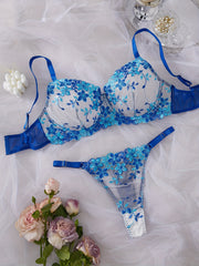 Plus o'lchamli ichki kiyimlar to'plami Polyester aralashma Sekin gullar bosma