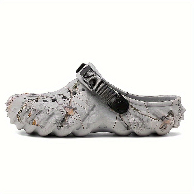 Erkaklar uchun uslubiy yozgi qopqoq, naqshli EVA materialdan tayyorlangan, plyaj uchun sozlanadigan kamar.