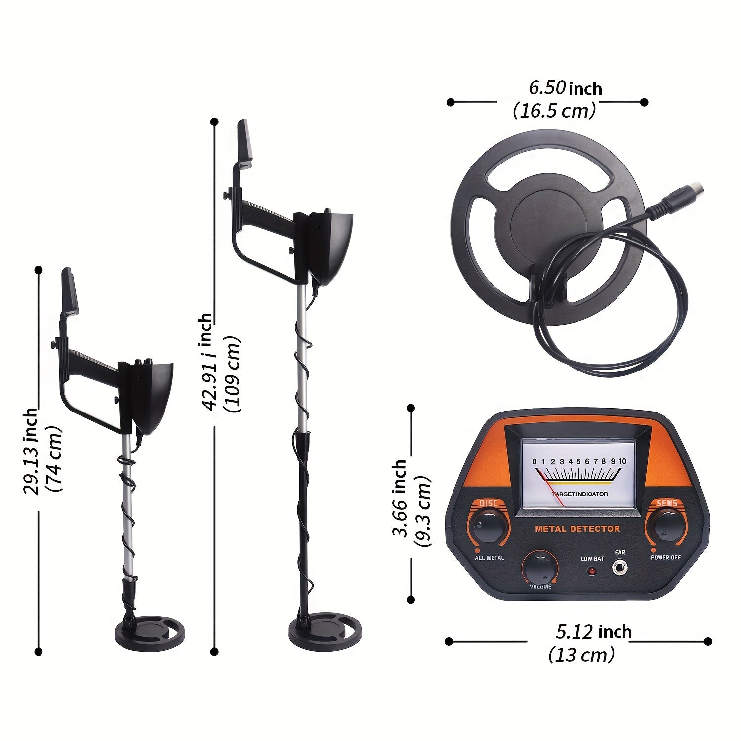 Adjustable Height Professional Metal Detector for Adults and Teens High Sensitivity Gold Detector Tool