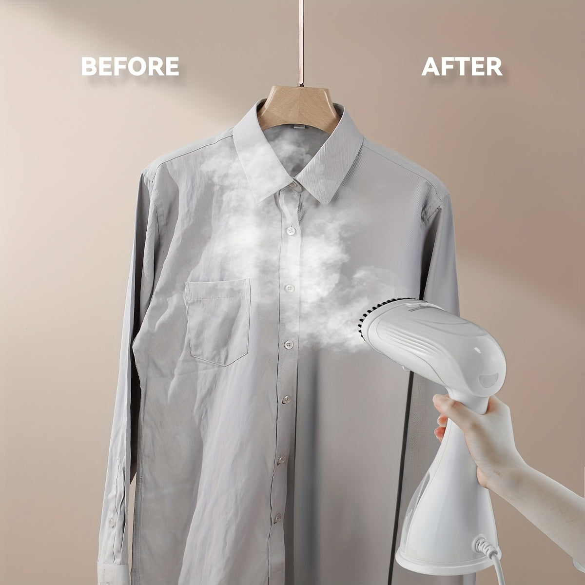 Plancha de vapor de mano 2 en 1 portátil con depósito de agua de 300 ml para viaje y hogar