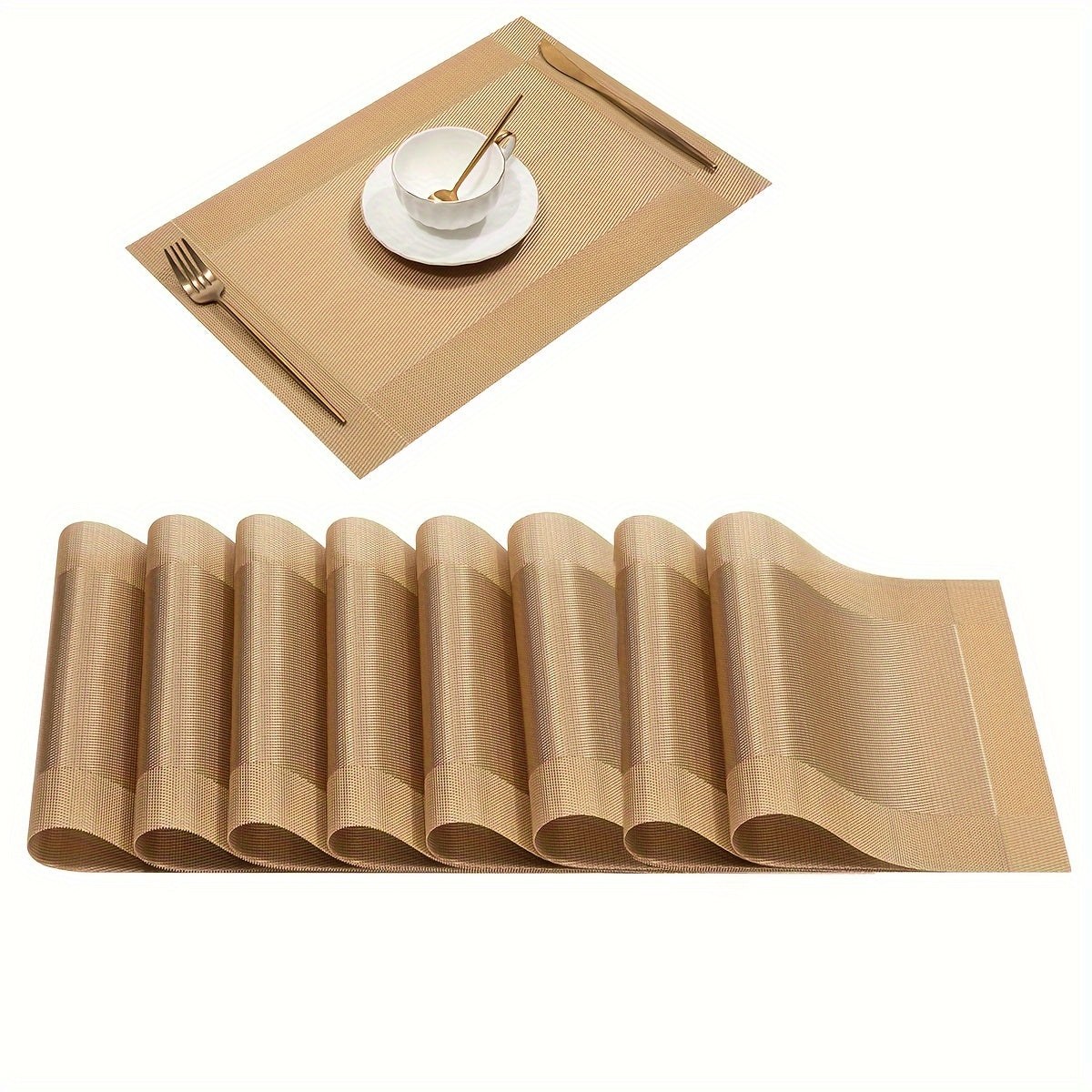 Set of 4, 6, or 8 Cotton Placemats for Dining Table