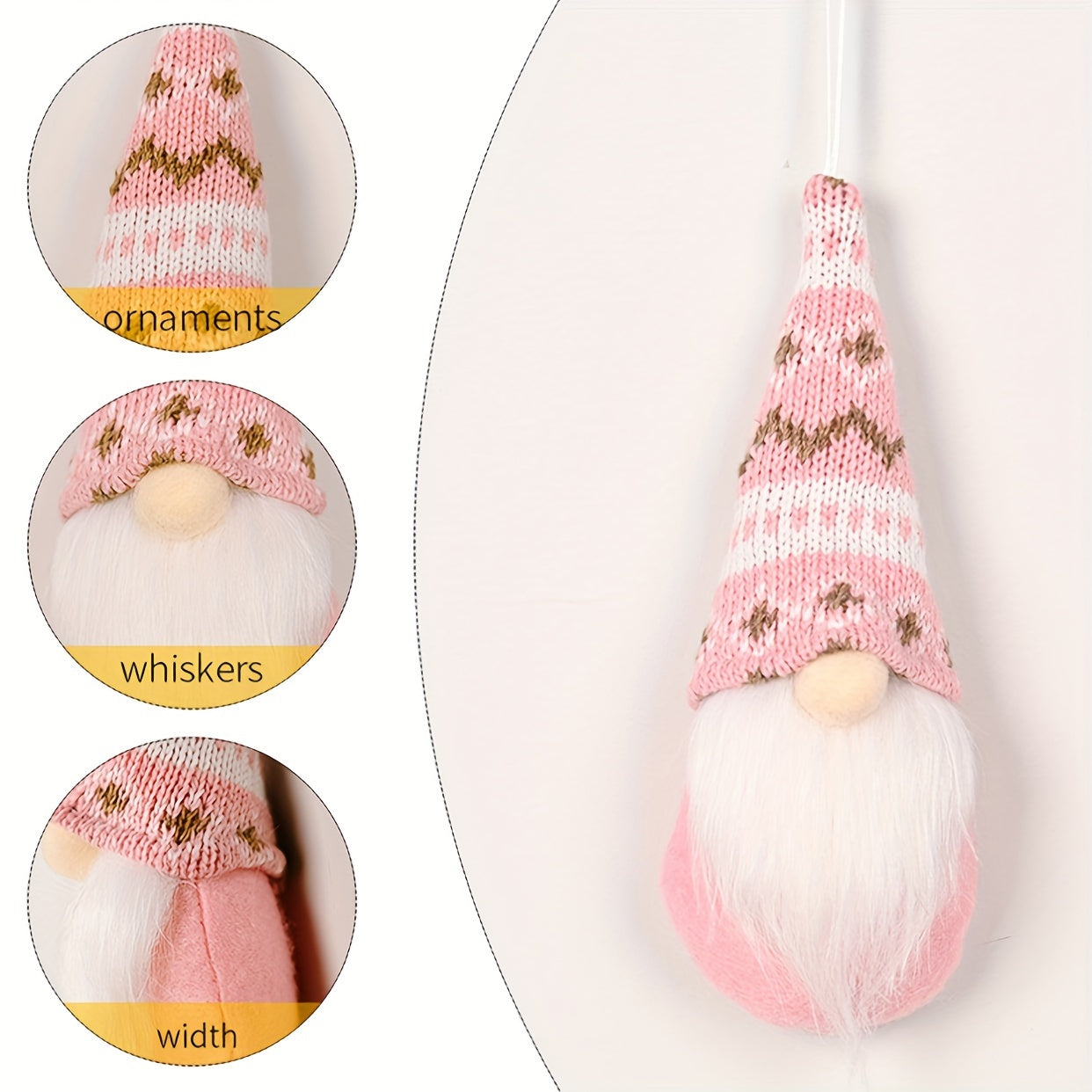 Set of 3 Christmas Gnome Ornaments for Tree Decoration and Home Decor