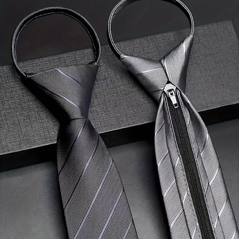 Men's Formal Jacquard Neck Ties and Zipper Ties for Gifting
