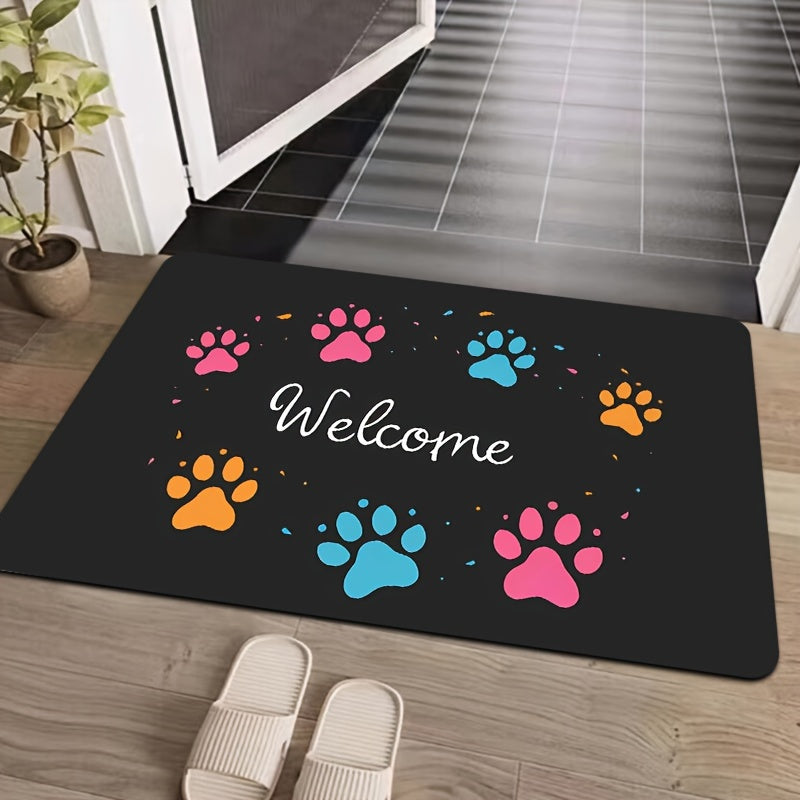 Paw Print Gaming Room Rug 8mm Thick Easy to Clean Durable Carpet for Any Room