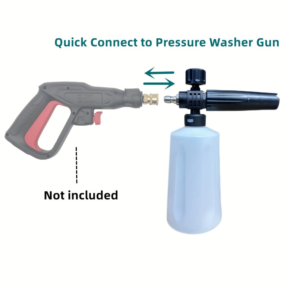 Snow Foam Cannon with 700ml Bottle for Pressure Washer Car Wash Soap Attachment Kit