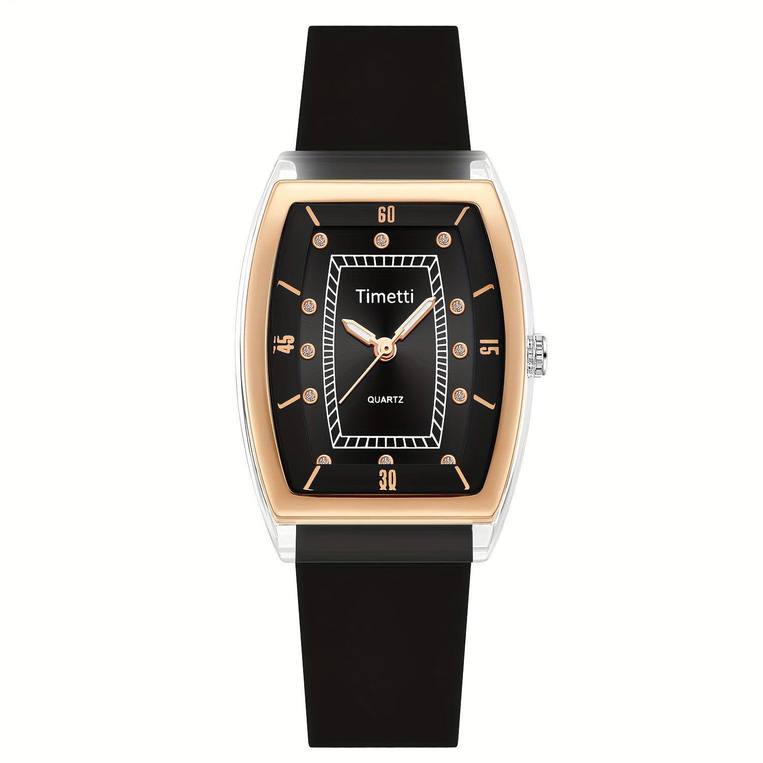 Women's Quartz Watch Silicone Band Classic Barrel Shape Analog Watch