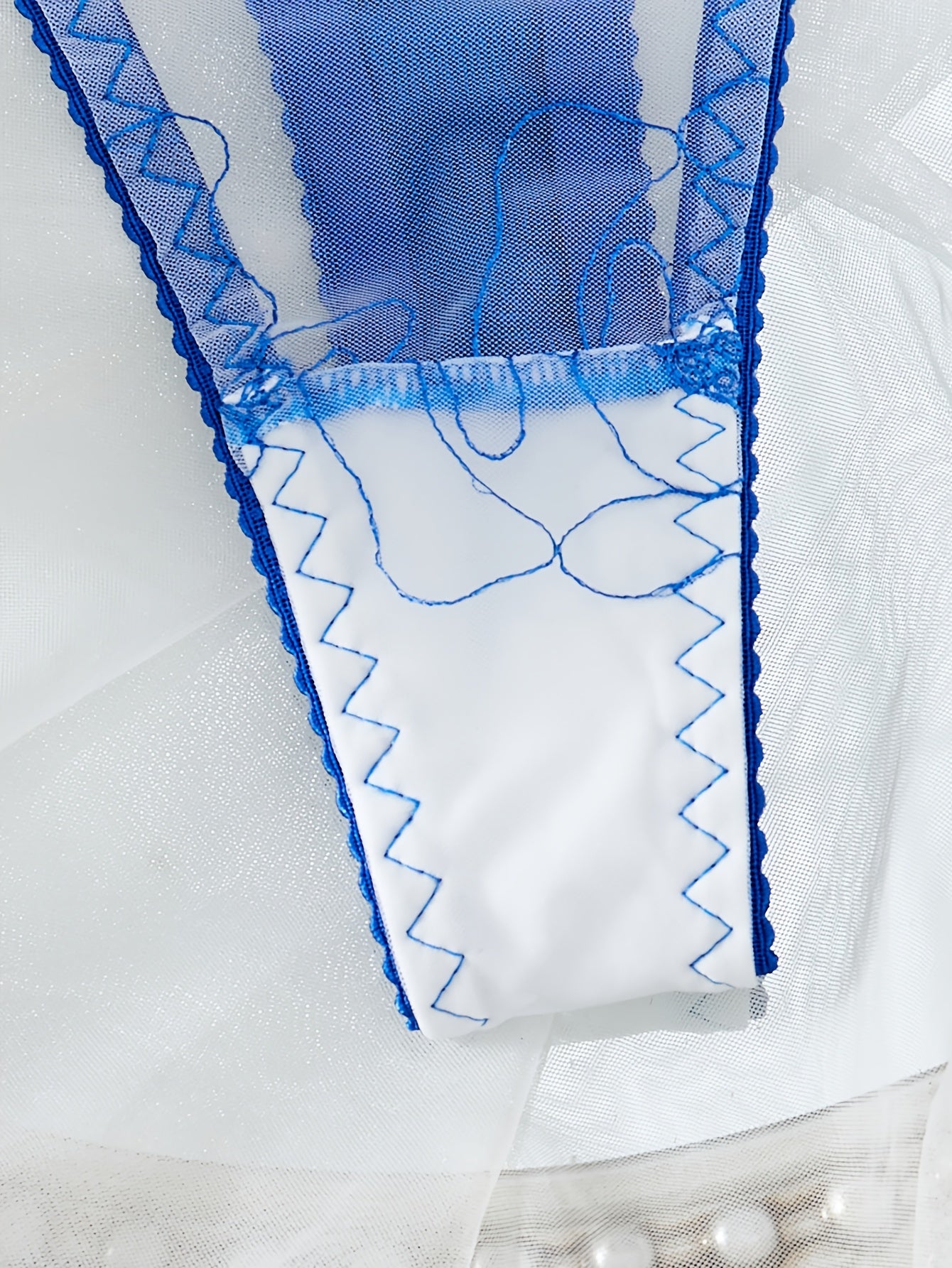 Plus Size Floral Embroidered Sheer Lingerie Set for Adults