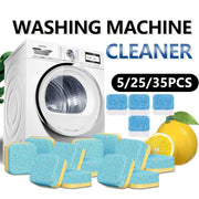 All-in-One Lemon Scent Washing Machine Cleaner Tablets 5/25/35pcs Deep Cleaning Detergent for Front and Top Load Machines