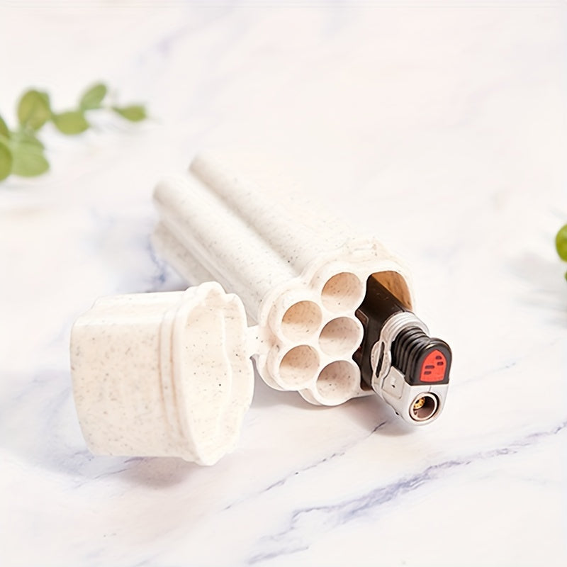 Unisex PVC Waterproof Lighter Case with Multiple Compartments and Lid