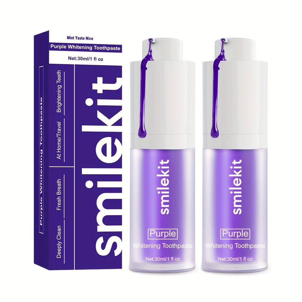 Purple Mint Toothpaste for Deep Cleaning and Fresh Breath, Travel Size