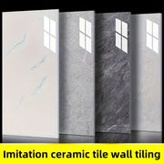 32 Pieces Self-Adhesive Marble Pattern Wall Stickers Waterproof Glossy Faux Ceramic for Home Decor