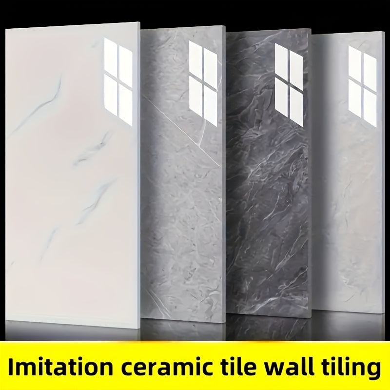 32 Pieces Self-Adhesive Marble Pattern Wall Stickers Waterproof Glossy Faux Ceramic for Home Decor