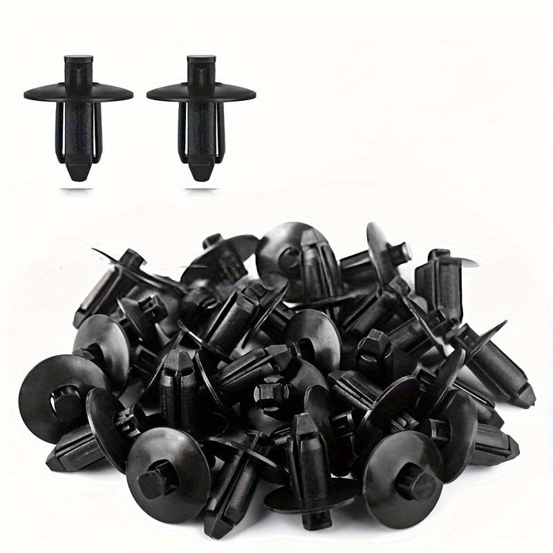50pcs Black Plastic Rivet Fasteners for Car Door Trim 8mm Hole