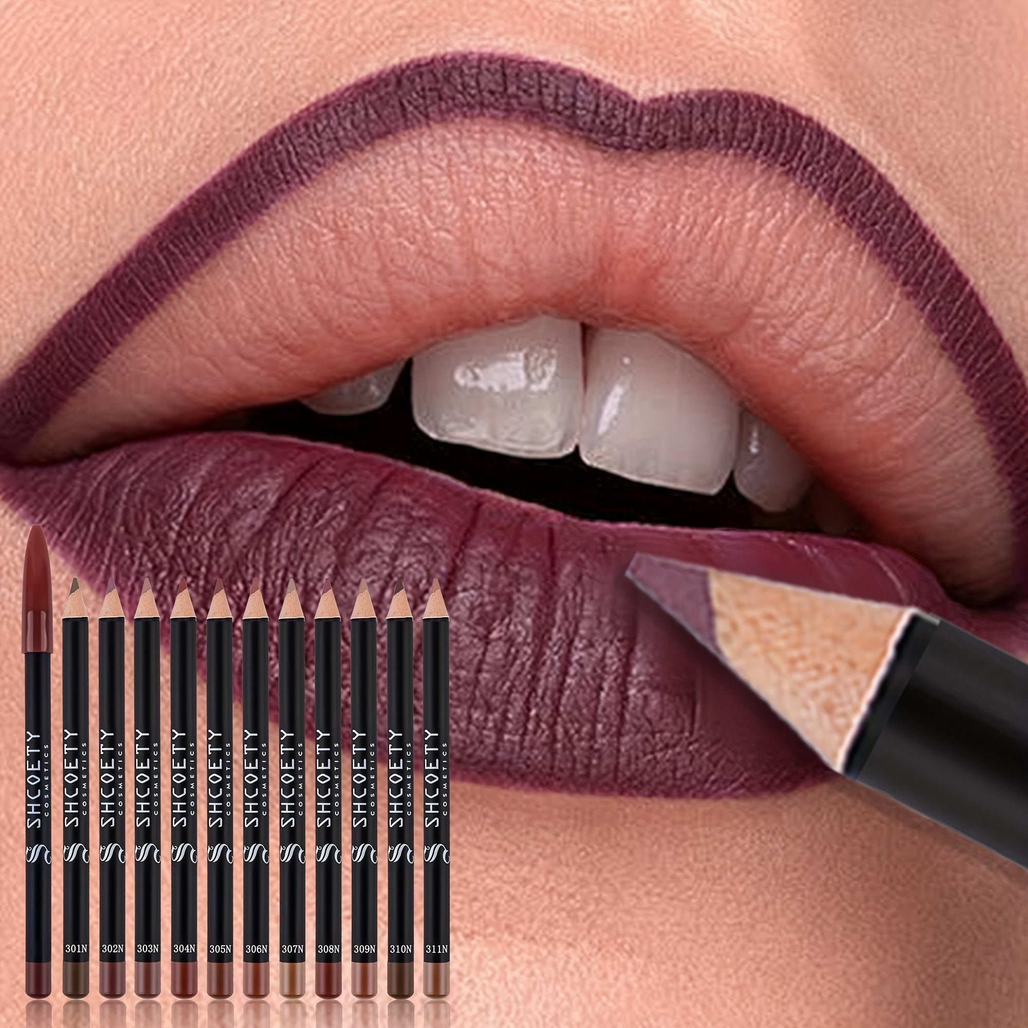 Набор матовых помад и карандашей для губ для женщин, 12 цветов, стойкая нюдовая гамма