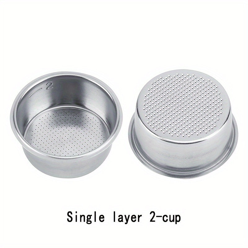 Reusable Stainless Steel Coffee Filter 2-Cup Porous Basket for Espresso Machines