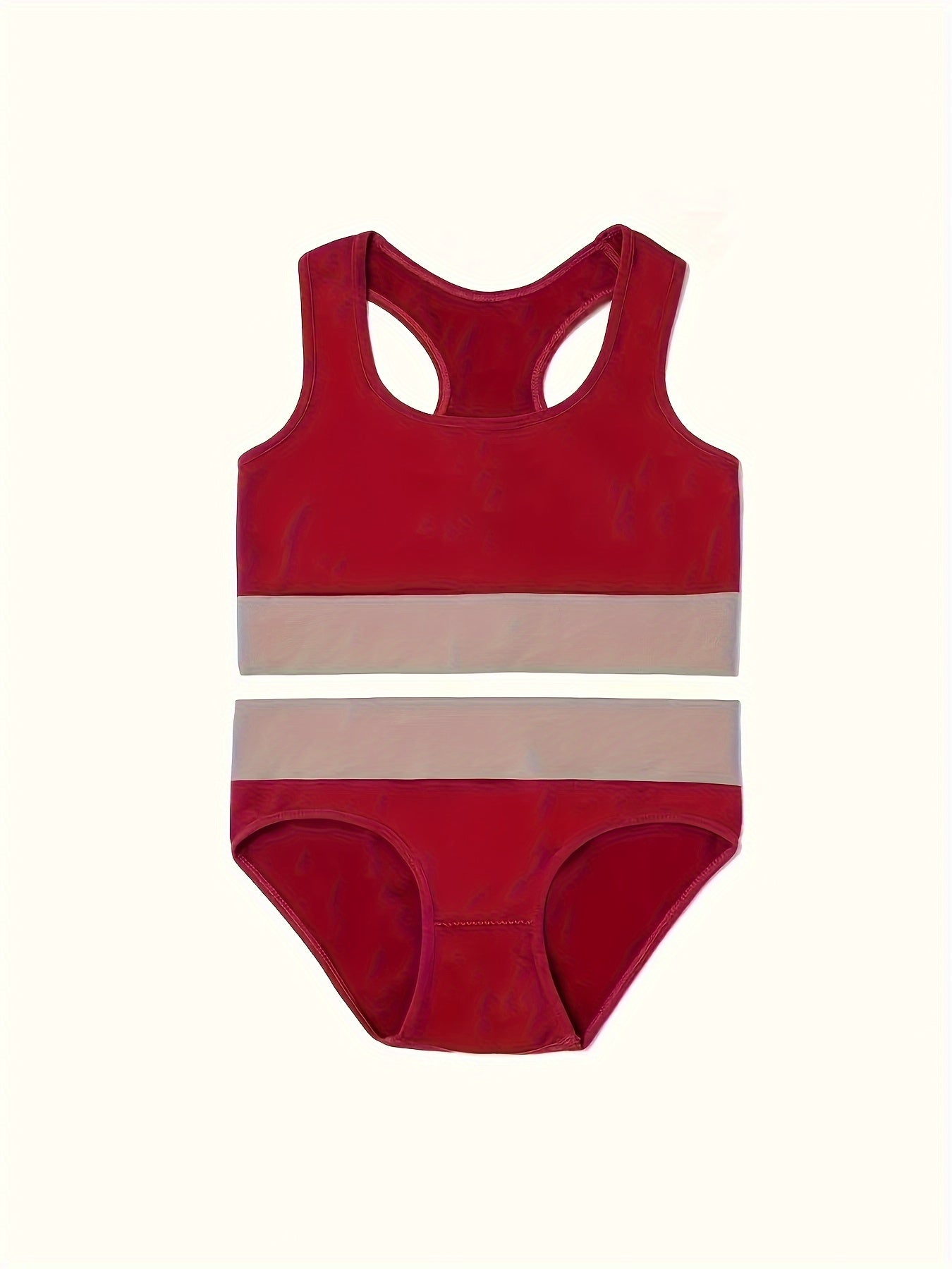 Ayollar uchun rangli blokli, tikuvsiz sport brassu va ichki kiyim to'plami, yuqori qo'llab-quvvatlovchi, ko'rinmaydigan nylon-elastan aralashmasidan tayyorlangan.