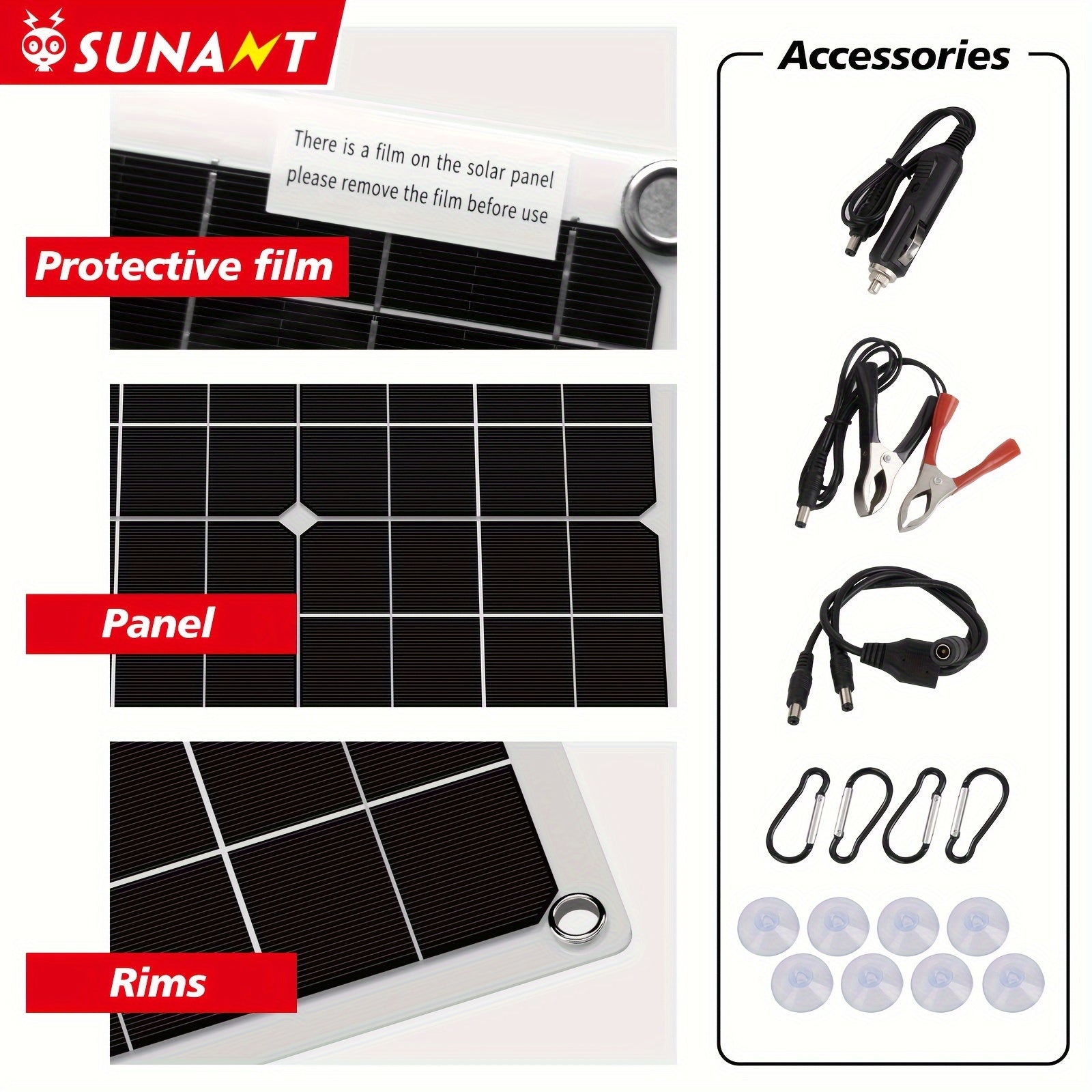 2-Pack 50W Solar Panels with USB DC Charging Controller for Cars Yachts RVs
