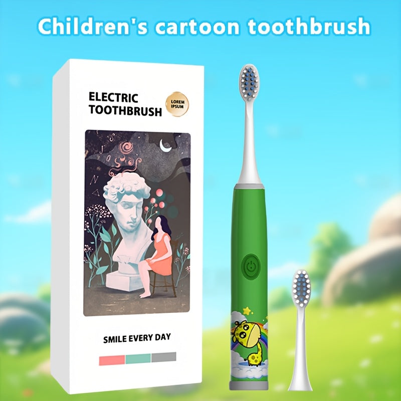 Детская электрическая зубная щетка для детей 3-15 лет, работает на батарейках, 3 цвета, мягкая для зубов
