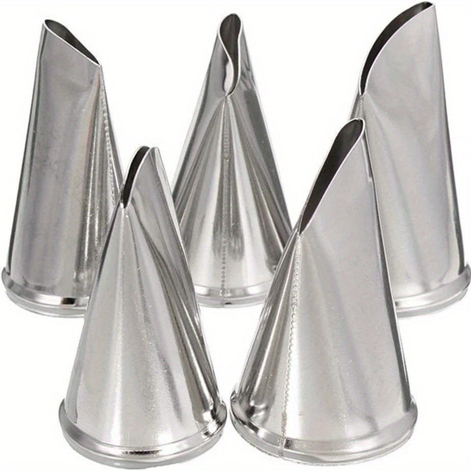 Tort va keklarni bezash uchun 5 ta zanglamaydigan po'latdan yasalgan gül petali pipping tiplari to'plami